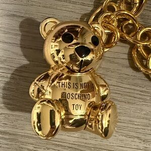 Moschino Gold Teddy Bear Charm Necklace